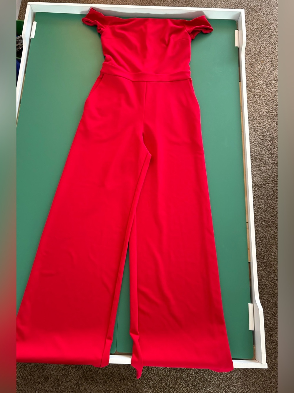 Express Women Size XS Vibrant Red Off shoulder Jumpsuit